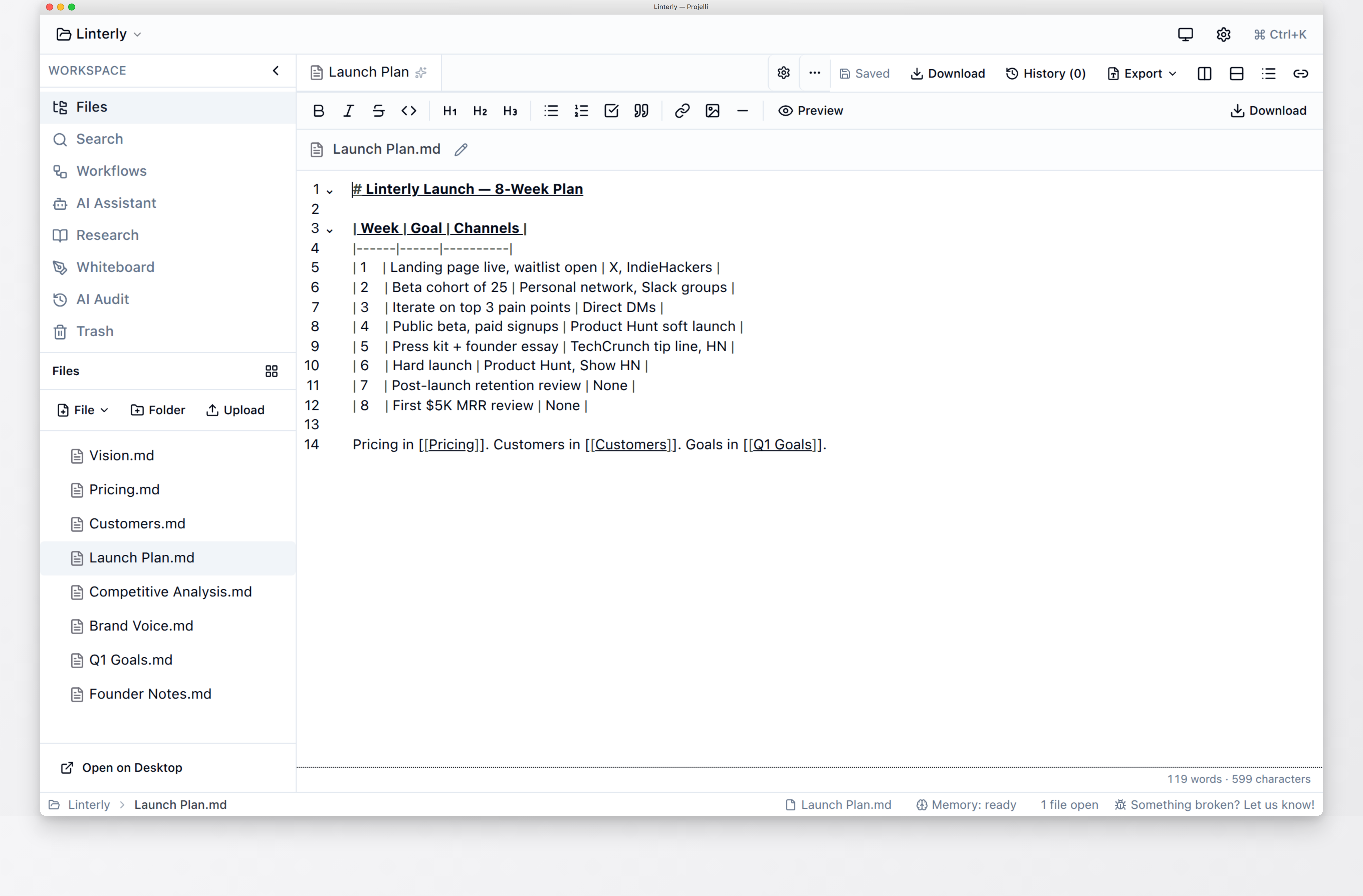 Keepance workspace where MCP servers extend the AI's reach into external data sources